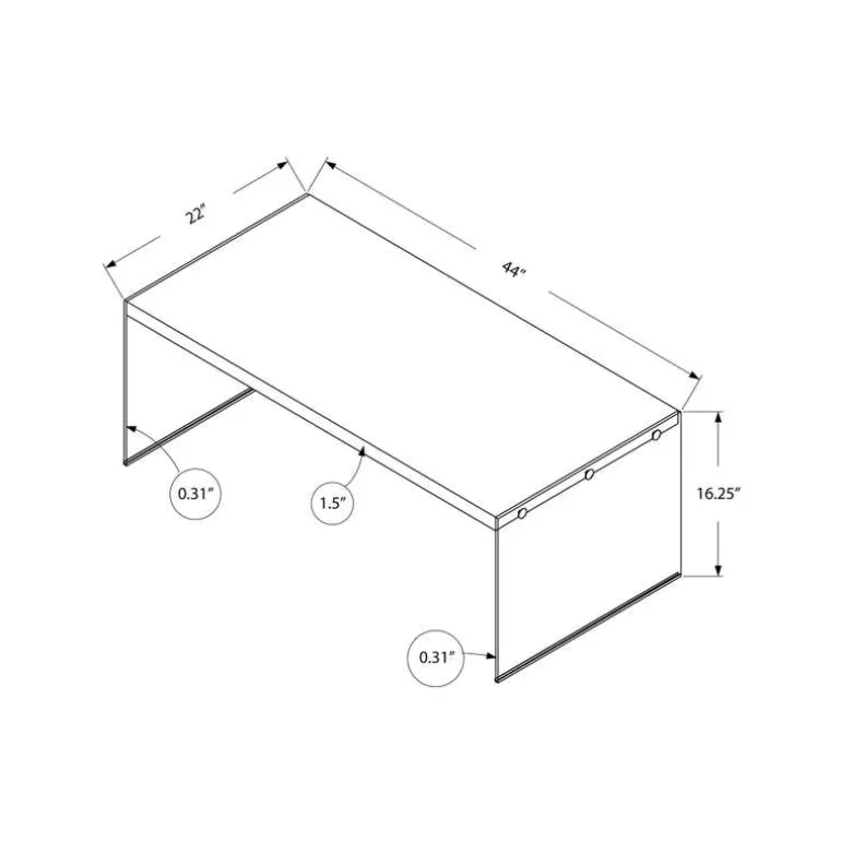 Rectangular Tempered Glass Coffee Table - Monarch
