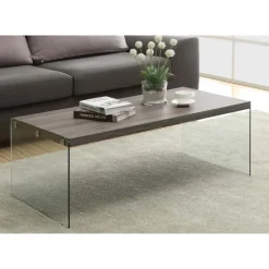 Rectangular Tempered Glass Coffee Table - Monarch