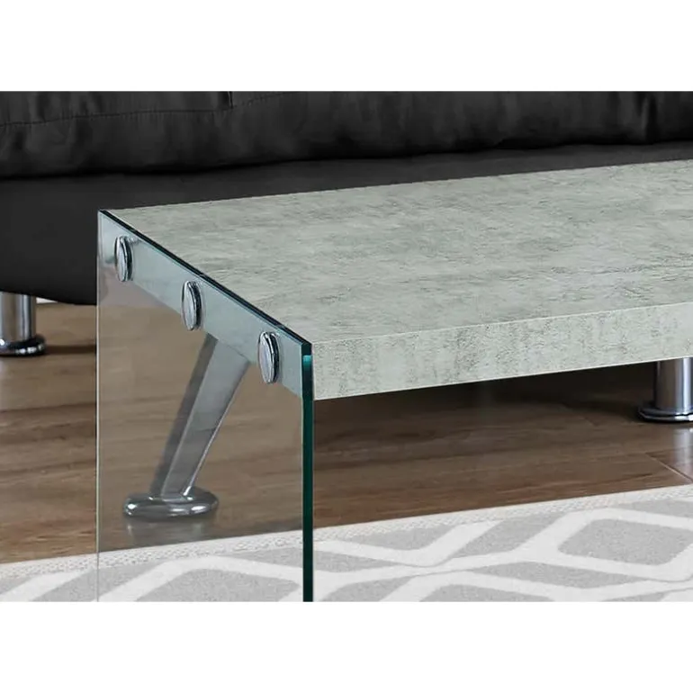 Rectangular Tempered Glass Coffee Table - Monarch