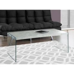 Rectangular Tempered Glass Coffee Table - Monarch