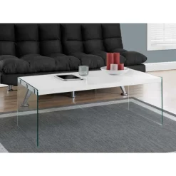 Rectangular Tempered Glass Coffee Table - Monarch