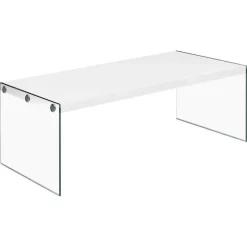 Rectangular Tempered Glass Coffee Table - Monarch