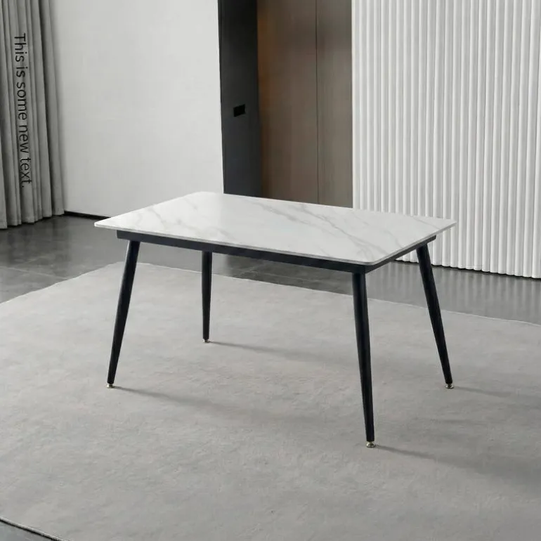 Rectangular White Sintered Stone Dining Table - 48"