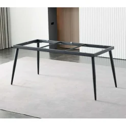 Rectangular White Sintered Stone Dining Table - 59"