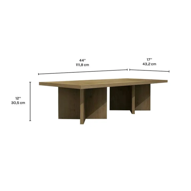 Rectangular X-Shaped Coffee Table