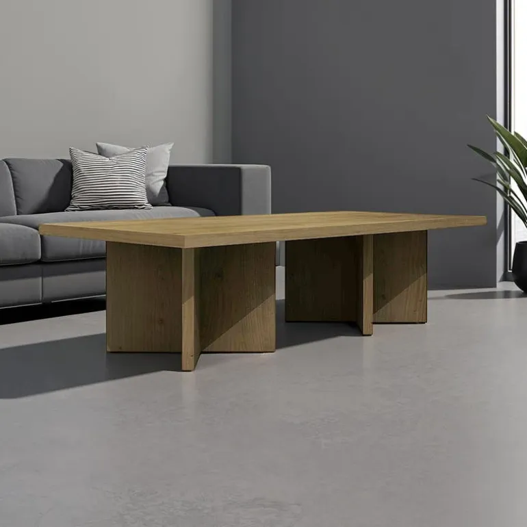 Rectangular X-Shaped Coffee Table