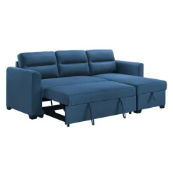Reversible Sectional Bed with Storage - Blue