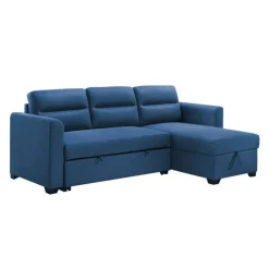 Reversible Sectional Bed with Storage - Blue