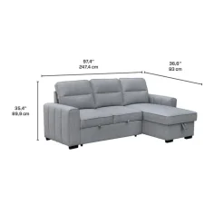Reversible Sectional Bed with Chaise and Storage