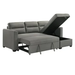 Reversible Sectional Bed with Storage - Grey