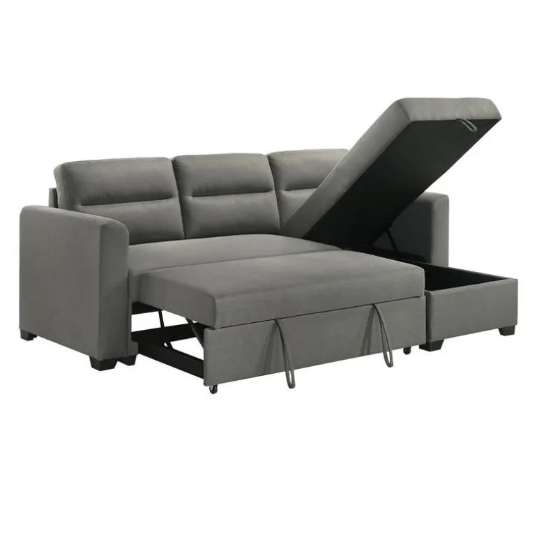 Reversible Sectional Bed with Storage - Grey