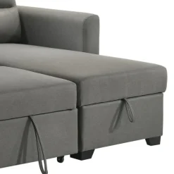 Reversible Sectional Bed with Storage - Grey