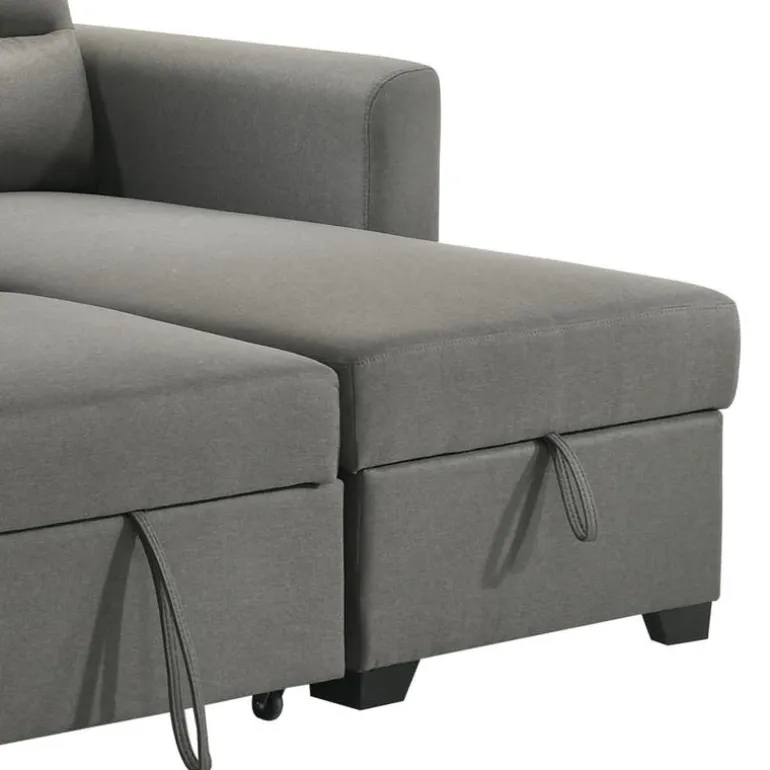 Reversible Sectional Bed with Storage - Grey