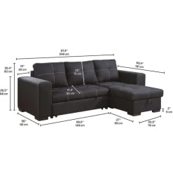 Reversible Sectional Bed with Storage