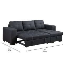 Reversible Sectional Bed with Storage