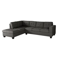 Reversible Sectional with a Drop-Down Backrest and Cup Holders