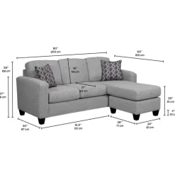Reversible Sectional with Chaise - Grey