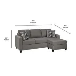 Reversible Sleeper Sofa with Chaise - Charcoal Grey