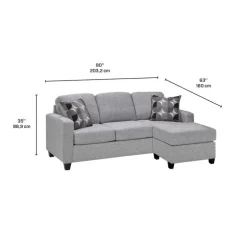 Reversible Sleeper Sofa with Chaise - Grey