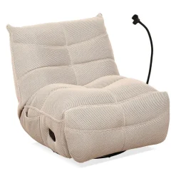 Rocking Recliner with Phone Holder - Beige