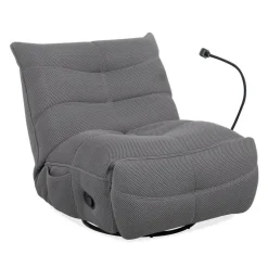 Rocking Recliner with Phone Holder - Grey