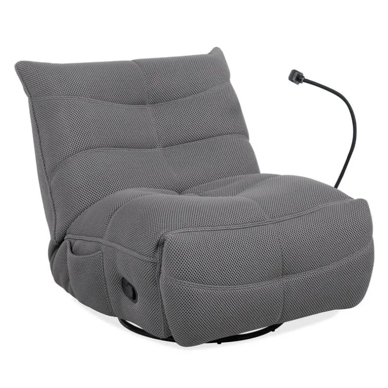 Rocking Recliner with Phone Holder - Grey