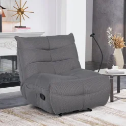 Rocking Recliner with Phone Holder - Grey