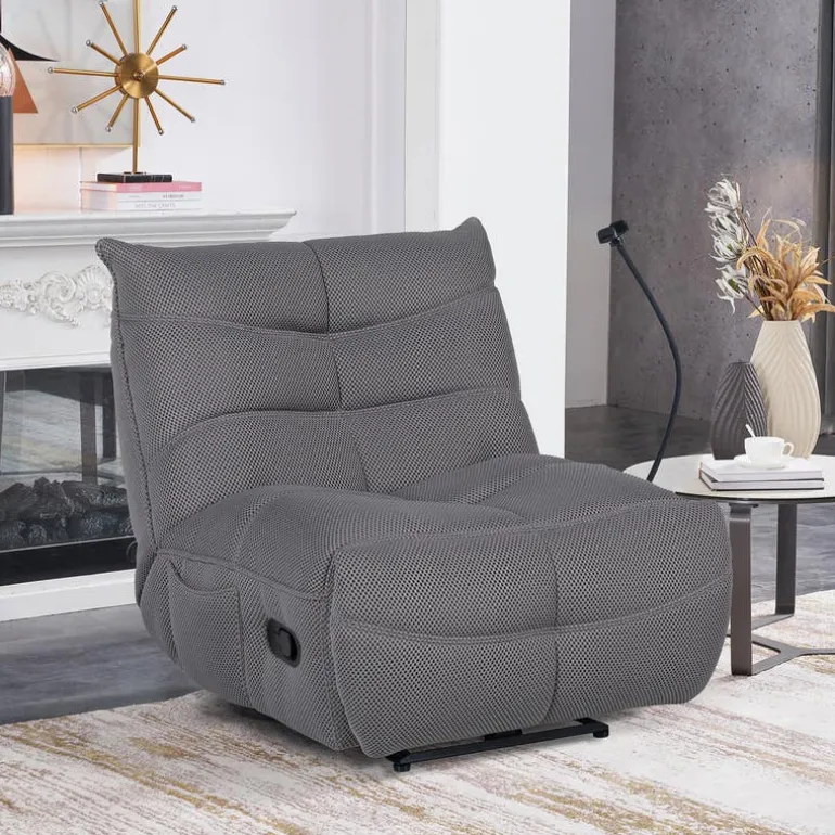 Rocking Recliner with Phone Holder - Grey