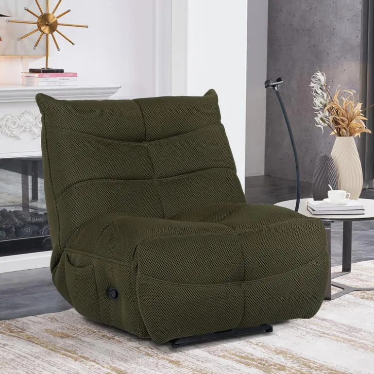 Rocking Recliner with Phone Holder - Green