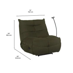 Rocking Recliner with Phone Holder - Green