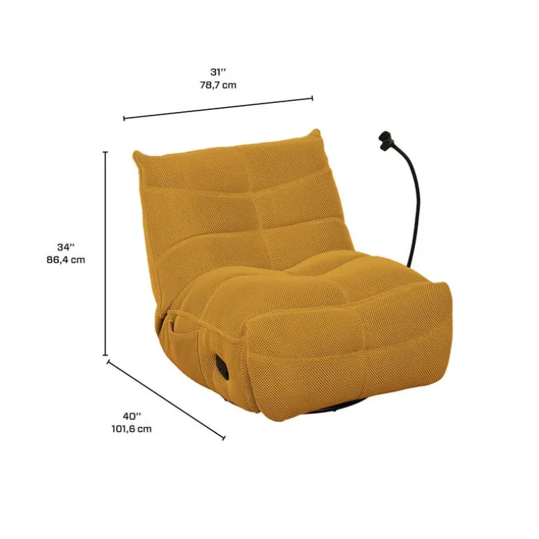 Rocking Recliner with Phone Holder - Golden Yellow