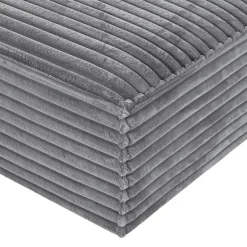 Rolled & Compressed Left Sectional in Corduroy Velvet 2 pcs - Grey