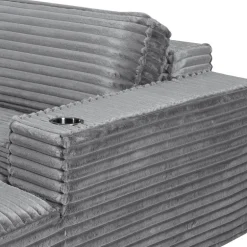 Rolled & Compressed Loveseat in Corduroy Velvet - Grey