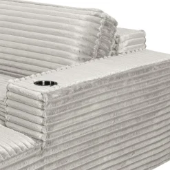 Rolled & Compressed Loveseat in Corduroy Velvet - Beige