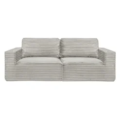 Rolled & Compressed Loveseat in Corduroy Velvet - Beige