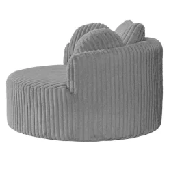 Rolled & Compressed Sealy Corduroy Armchair-in-a-Box with an Ottoman - Grey