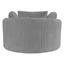 Rolled & Compressed Sealy Corduroy Armchair-in-a-Box with an Ottoman - Grey