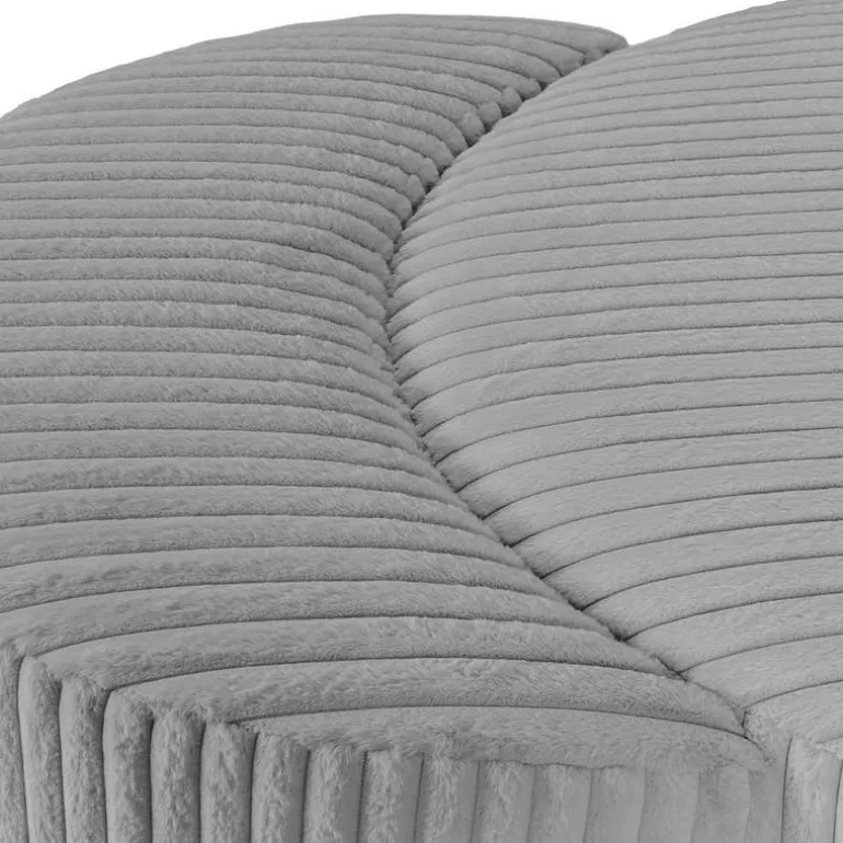Rolled & Compressed Sealy Corduroy Armchair-in-a-Box with an Ottoman - Grey