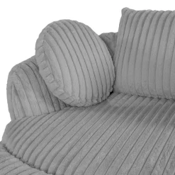 Rolled & Compressed Sealy Corduroy Armchair-in-a-Box with an Ottoman - Grey