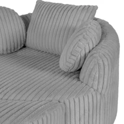 Rolled & Compressed Sealy Corduroy Armchair-in-a-Box with an Ottoman - Grey