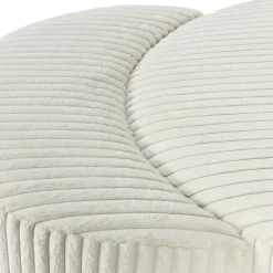 Rolled & Compressed Sealy Corduroy Armchair-in-a-Box with an Ottoman - Cream