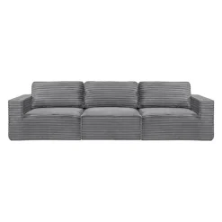 Rolled & Compressed Sofa in Corduroy Velvet - Grey