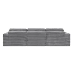 Rolled & Compressed Sofa in Corduroy Velvet - Grey