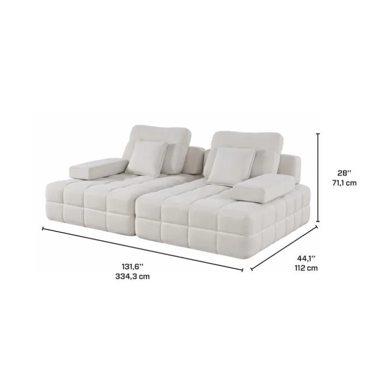 Rolled and Compressed Loveseat-in-a-Box with Matching Ottoman