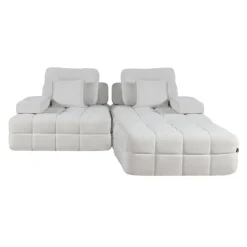 Rolled and Compressed Loveseat-in-a-Box with Matching Ottoman