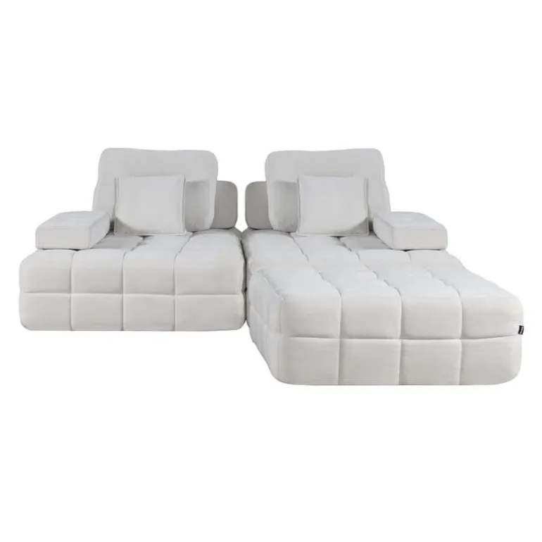 Rolled and Compressed Loveseat-in-a-Box with Matching Ottoman