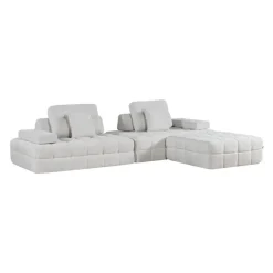 Rolled and Compressed Sectional-in-a-Box with Matching Ottoman