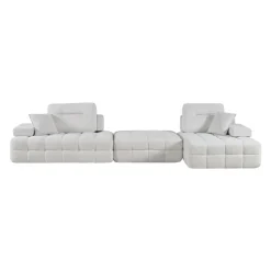 Rolled and Compressed Sectional-in-a-Box with Matching Ottoman