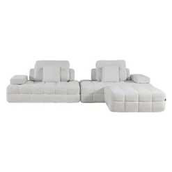 Rolled and Compressed Sectional-in-a-Box with Matching Ottoman