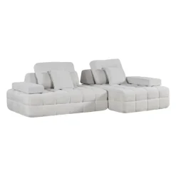 Rolled and Compressed Sectional-in-a-Box with Right-Facing Chaise